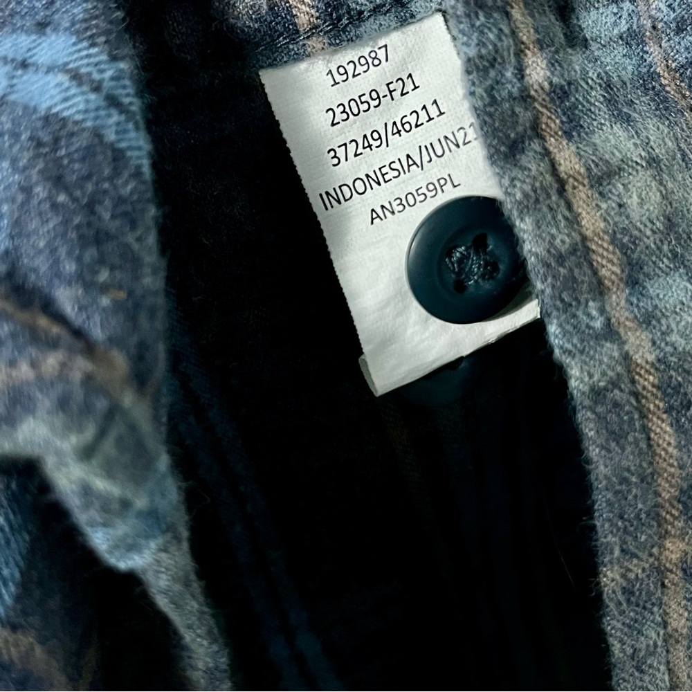 REI Men’s 100% Organic Cotton Blue Plaid Flannel Shirt Size L Streetwear Preppy - Picture 7 of 7